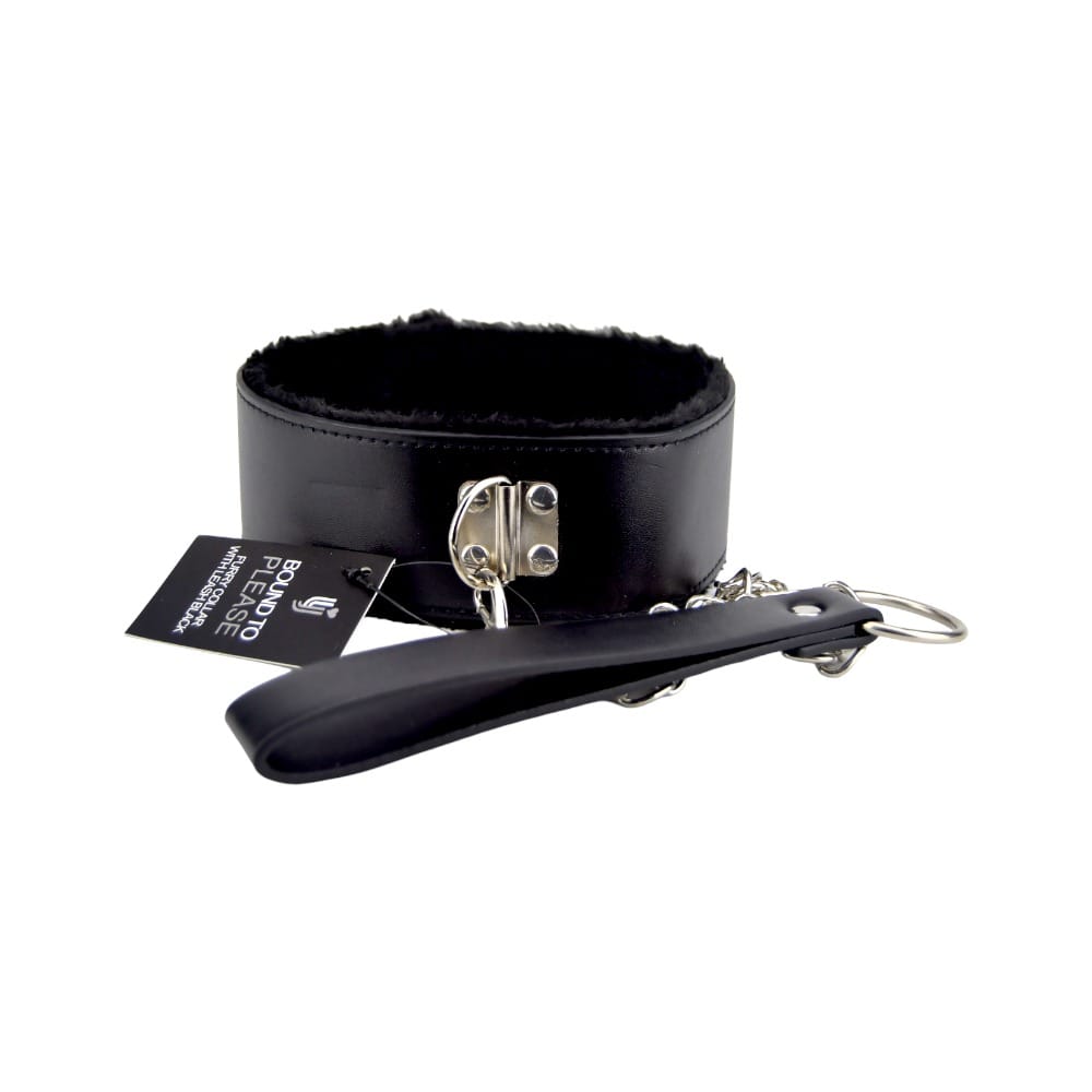 Bound to Please Furry Collar with Leash Black 4 Bound to Please Furry Collar with Leash Black - Image 3