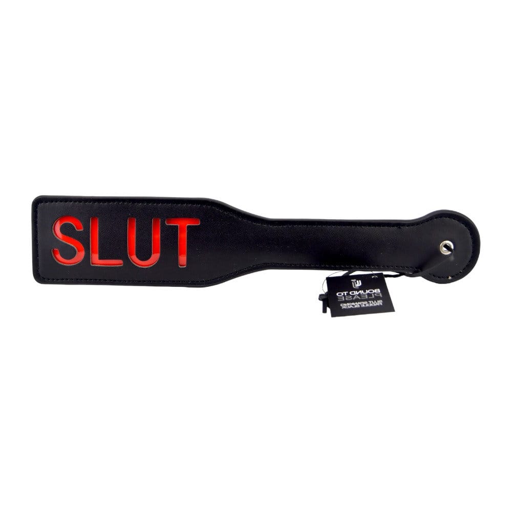 Bound to Please SLUT Spanking Paddle Black 6 Bound to Please SLUT Spanking Paddle Black - Image 5