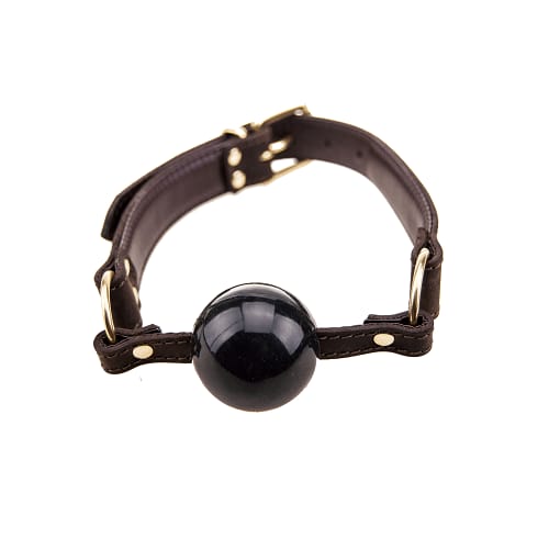BOUND Nubuck Leather Solid Ball Gag 2 BOUND Nubuck Leather Solid Ball Gag - Image 1