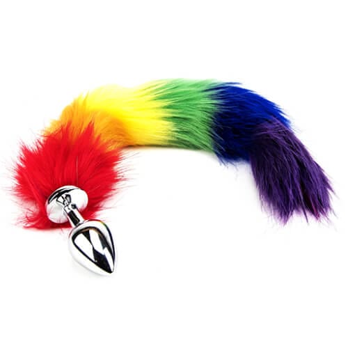 Furry Fantasy Rainbow Tail Butt Plug 2 rainbow tail butt plug