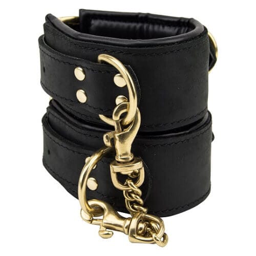 Bound Noir Nubuck Leather Slim Wrist Cuffs 2 restraint