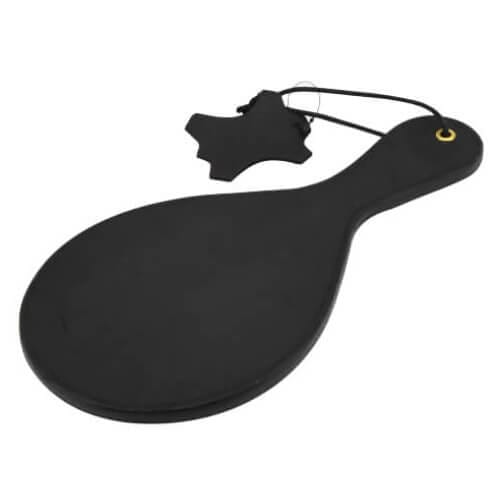 Bound Noir Nubuck Leather Paddle with Brass Stud Detail 4 Bound Noir Nubuck Leather Paddle with Brass Stud Detail - Image 3