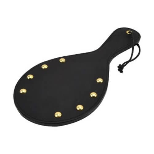 Bound Noir Nubuck Leather Paddle with Brass Stud Detail 2 impact play toy