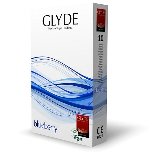 Glyde Ultra Blueberry Flavour Vegan Condoms 10 Pack 5 Glyde Ultra Blueberry Flavour Vegan Condoms 10 Pack - Image 4