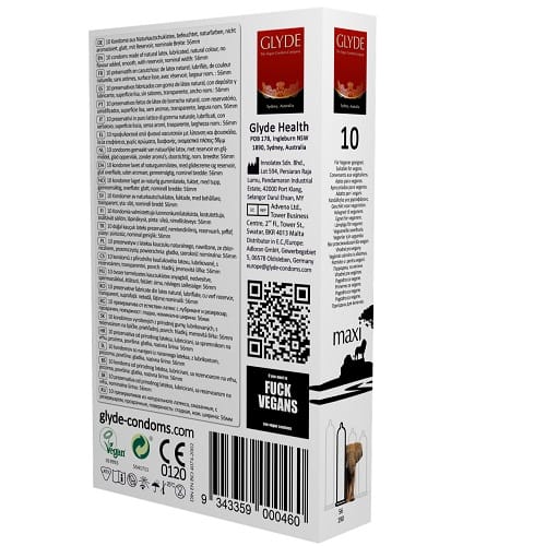 Glyde Ultra Maxi Vegan Condoms 10 Pack 5 Glyde Ultra Maxi Vegan Condoms 10 Pack - Image 4