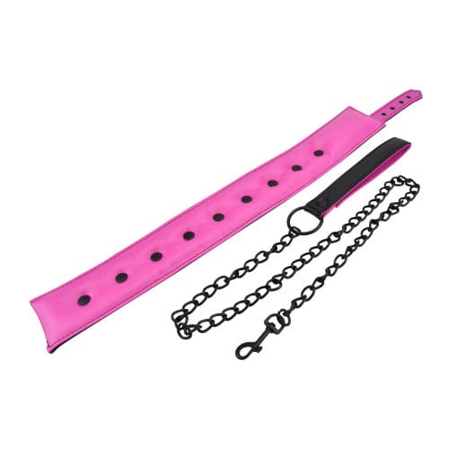 Bound to Please Pink & Black Bondage Collar & Leash 5 Bound to Please Pink & Black Bondage Collar & Leash - Image 4