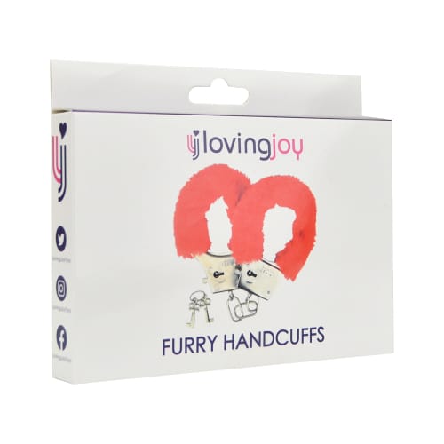Loving Joy Furry Handcuffs Red 6 Loving Joy Furry Handcuffs Red - Image 5