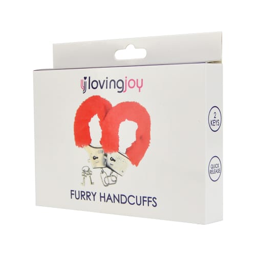 Loving Joy Furry Handcuffs Red 5 Loving Joy Furry Handcuffs Red - Image 4