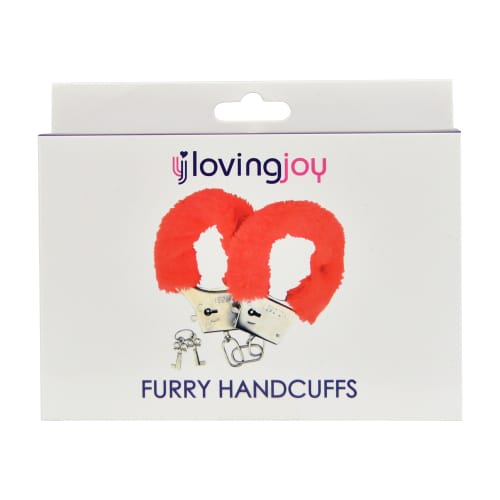 Loving Joy Furry Handcuffs Red 4 Loving Joy Furry Handcuffs Red - Image 3