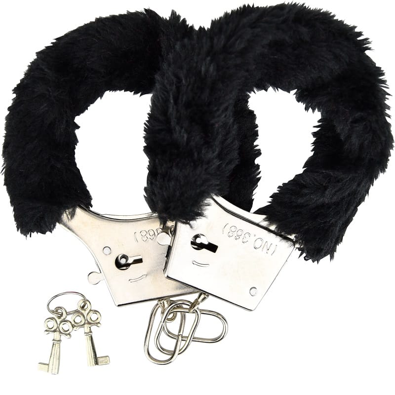 Loving Joy Furry Handcuffs Black 2 Loving Joy Furry Handcuffs Black - Image 1