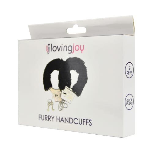 Loving Joy Furry Handcuffs Black 6 Loving Joy Furry Handcuffs Black - Image 5