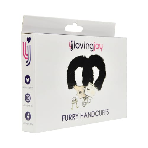 Loving Joy Furry Handcuffs Black 5 Loving Joy Furry Handcuffs Black - Image 4