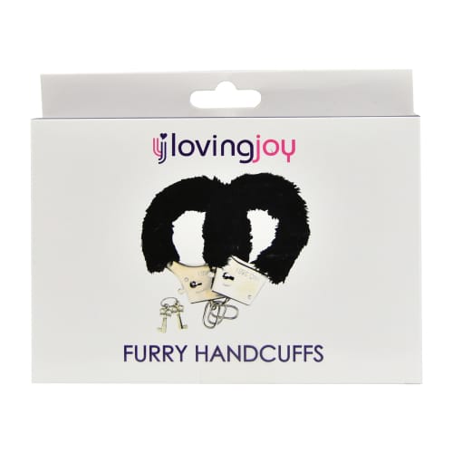 Loving Joy Furry Handcuffs Black 4 Loving Joy Furry Handcuffs Black - Image 3