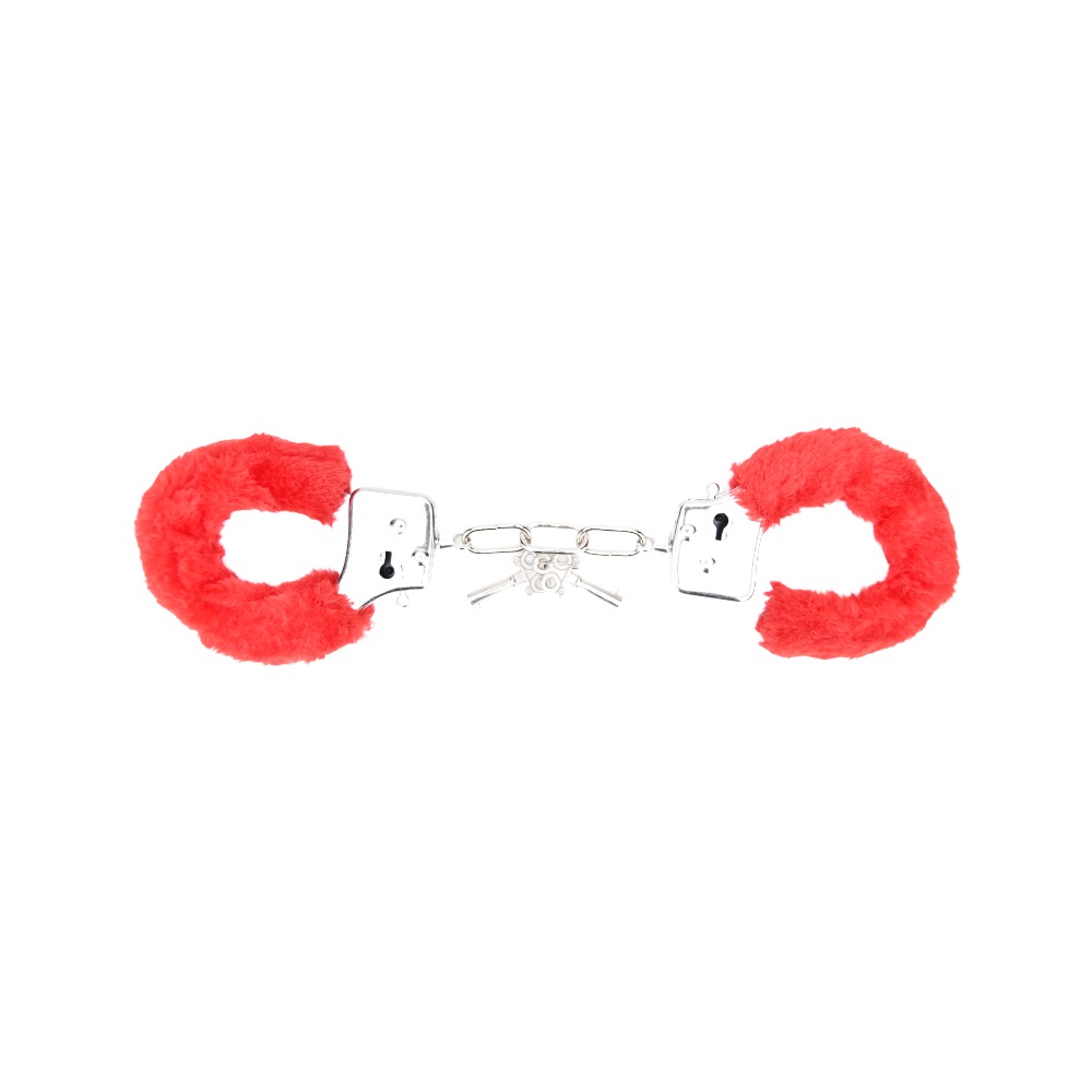 Bound to Play. Heavy Duty Furry Handcuffs Red 4 Bound to Play. Heavy Duty Furry Handcuffs Red - Image 3
