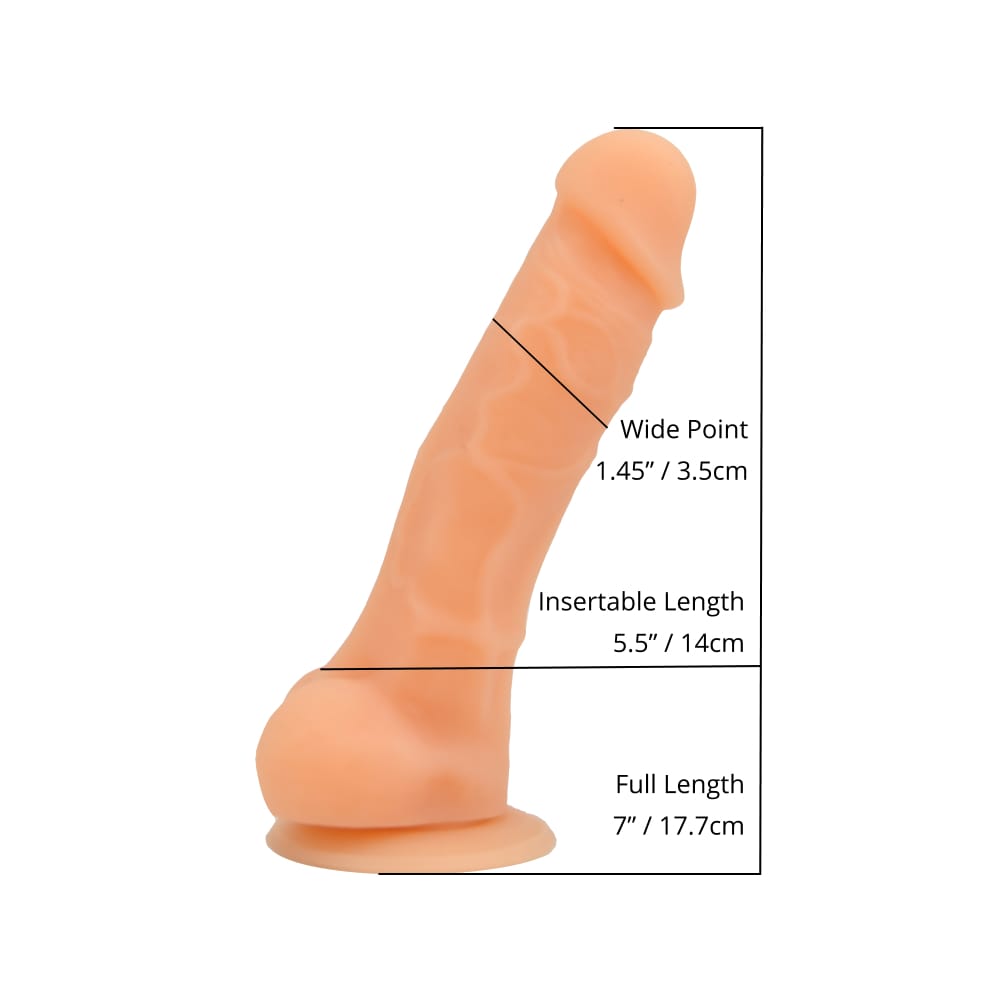 Loving Joy 7 Inch Realistic Silicone Dildo with Suction Cup and Balls Vanilla 7 Loving Joy 7 Inch Realistic Silicone Dildo with Suction Cup and Balls Vanilla - Image 6