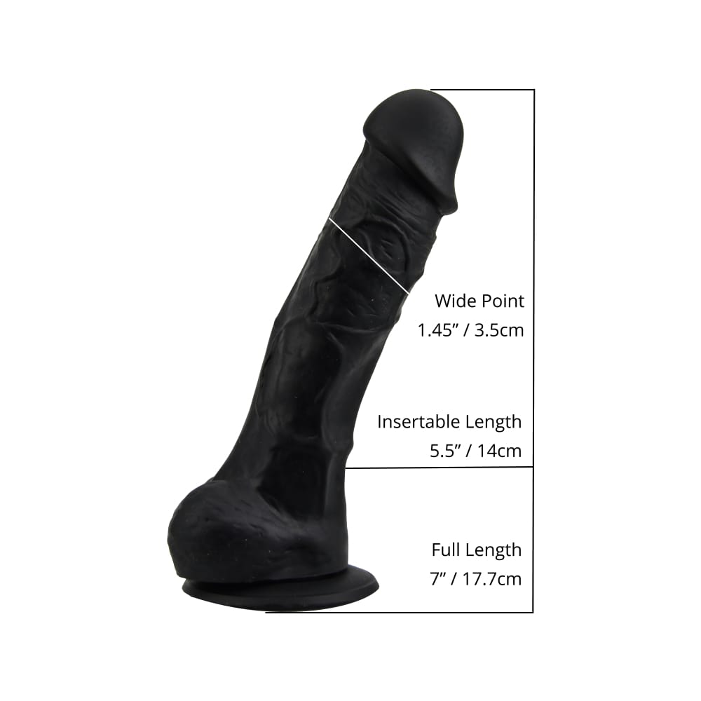 Loving Joy 7 Inch Realistic Silicone Dildo with Suction Cup and Balls Black 7 Loving Joy 7 Inch Realistic Silicone Dildo with Suction Cup and Balls Black - Image 6