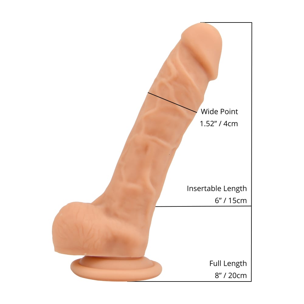 Loving Joy 8 Inch Realistic Silicone Dildo with Suction Cup and Balls Vanilla 7 Loving Joy 8 Inch Realistic Silicone Dildo with Suction Cup and Balls Vanilla - Image 6