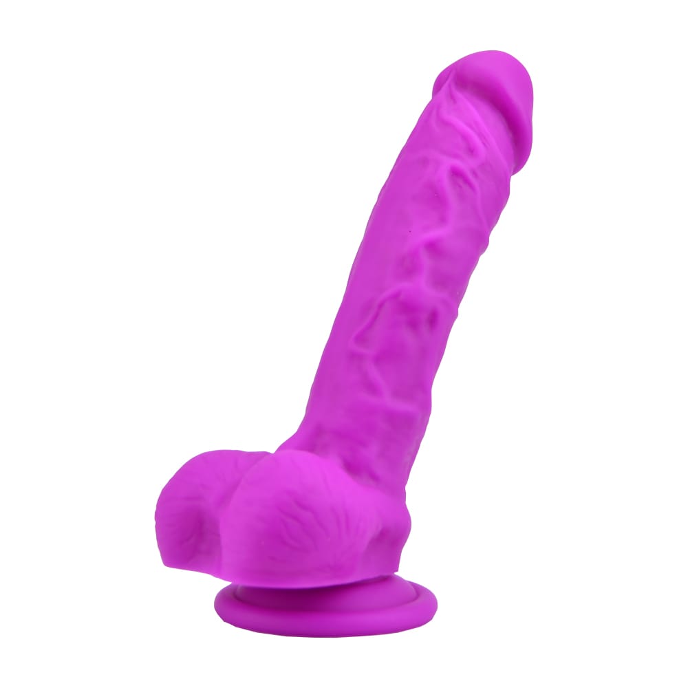 Loving Joy 8 Inch Realistic Silicone Dildo with Suction Cup and Balls Purple 4 Loving Joy 8 Inch Realistic Silicone Dildo with Suction Cup and Balls Purple - Image 3