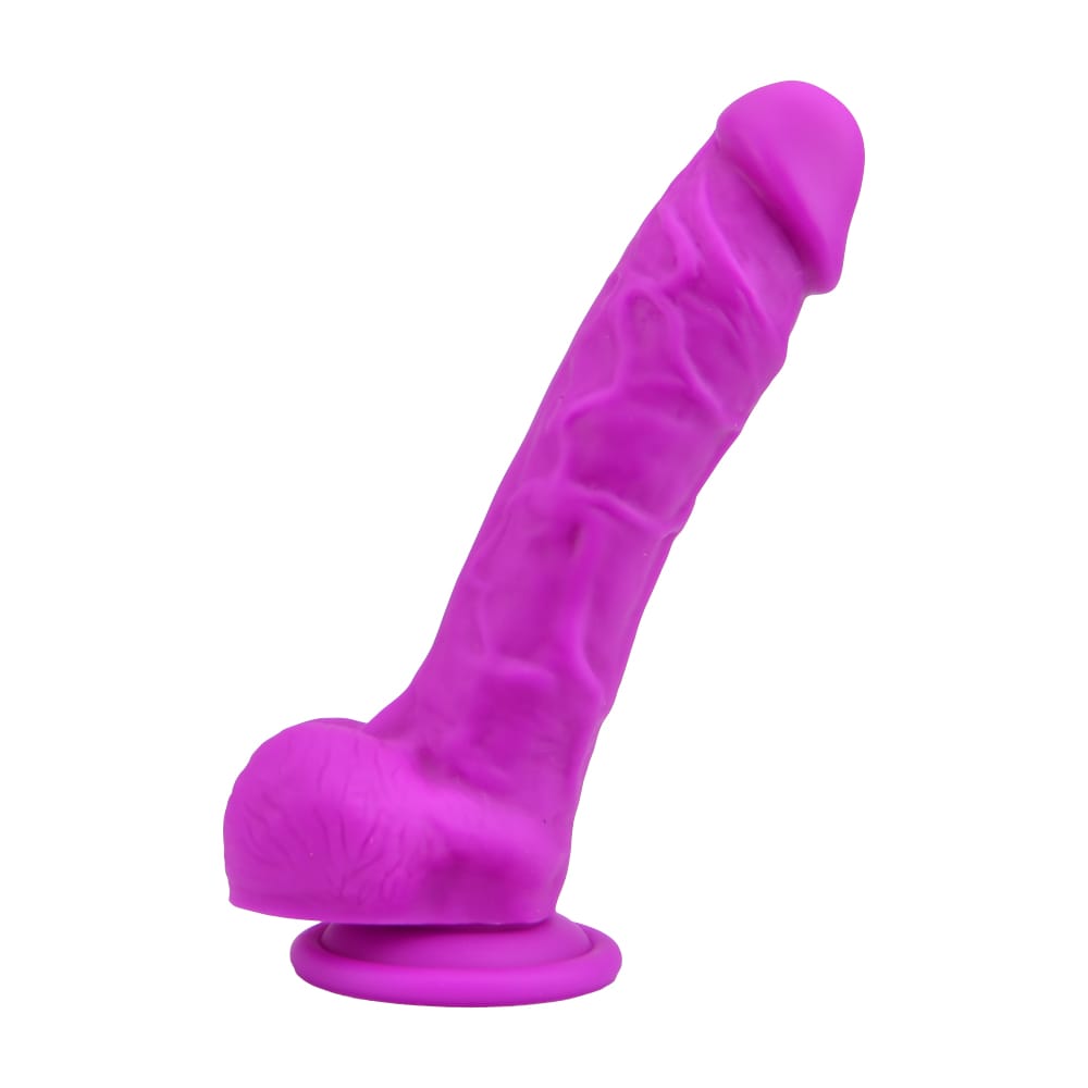 Loving Joy 8 Inch Realistic Silicone Dildo with Suction Cup and Balls Purple 2 8 Inch Realistic Silicone Dildo