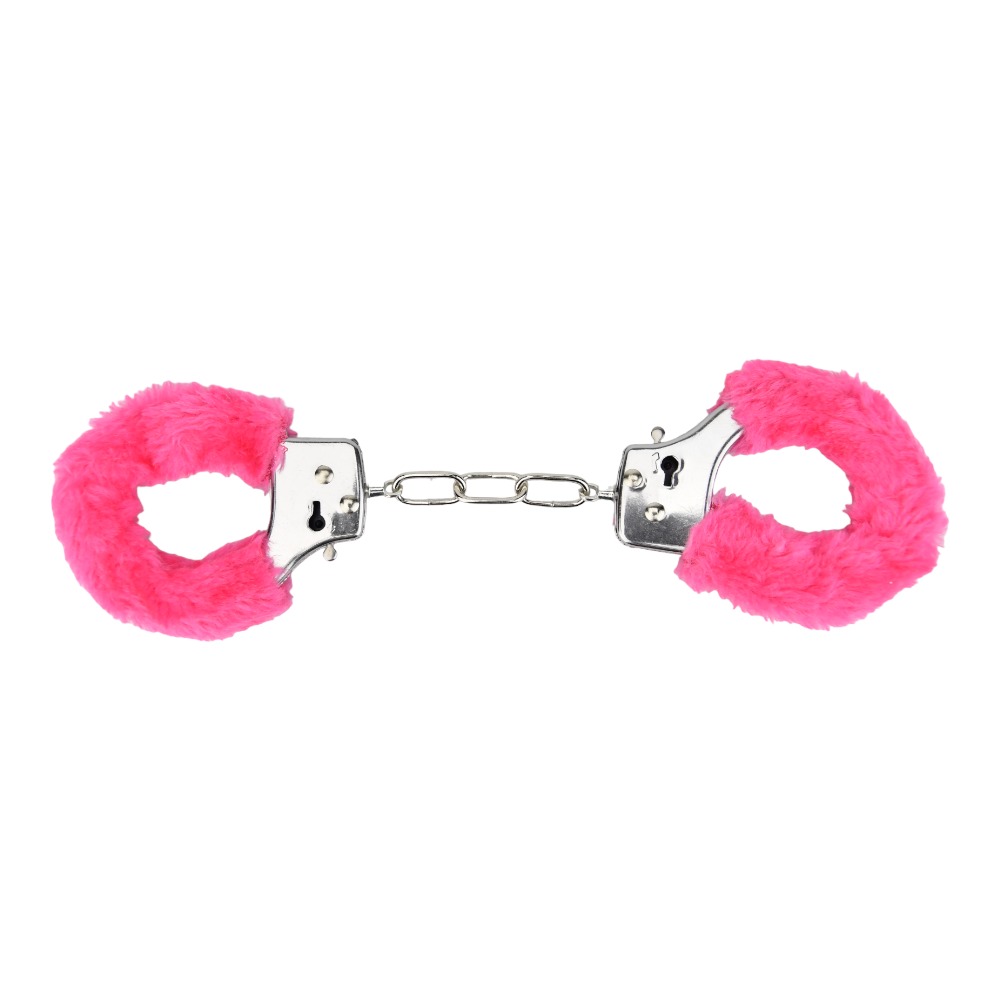 Bound to Play. Heavy Duty Furry Handcuffs Pink 2 bondage restraints