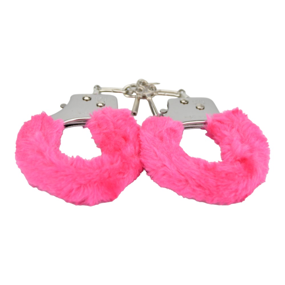 Bound to Play. Heavy Duty Furry Handcuffs Pink 4 Bound to Play. Heavy Duty Furry Handcuffs Pink - Image 3