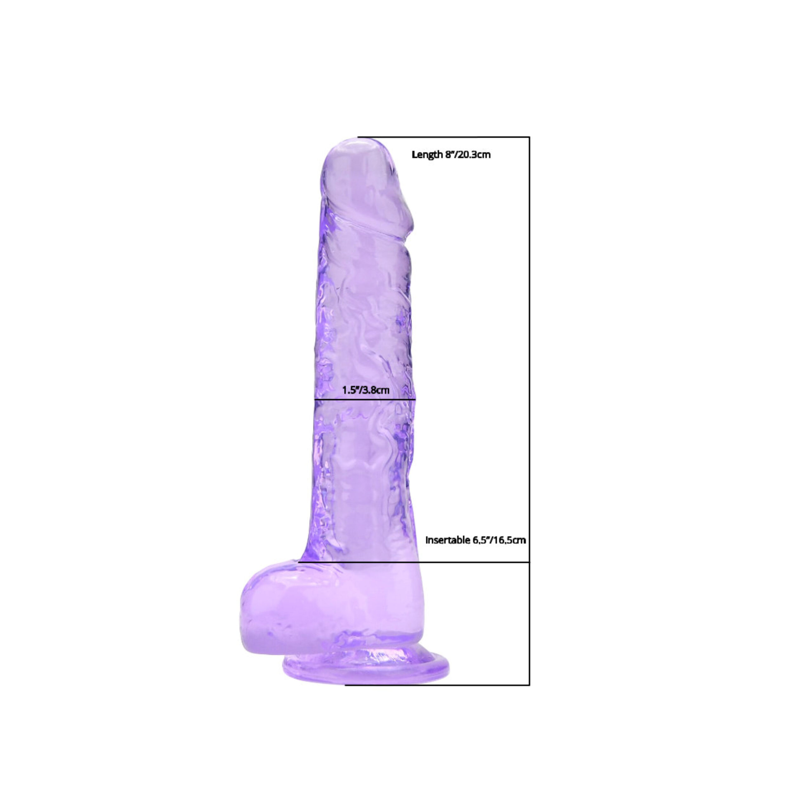 Loving Joy 8 Inch Dildo with Balls Purple 7 Loving Joy 8 Inch Dildo with Balls Purple - Image 6