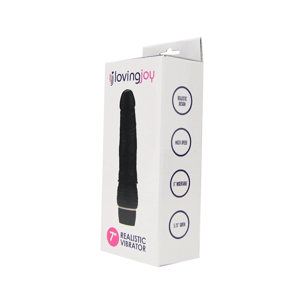 Loving Joy 7 inch Realistic Vibrator Black 9 Loving Joy 7 inch Realistic Vibrator Black - Image 8