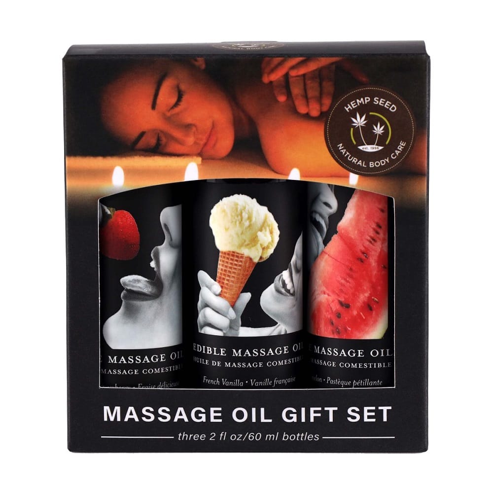 Earthly Body Edible Massage Oil Gift Set Box 2 Earthly Body Edible Massage Oil