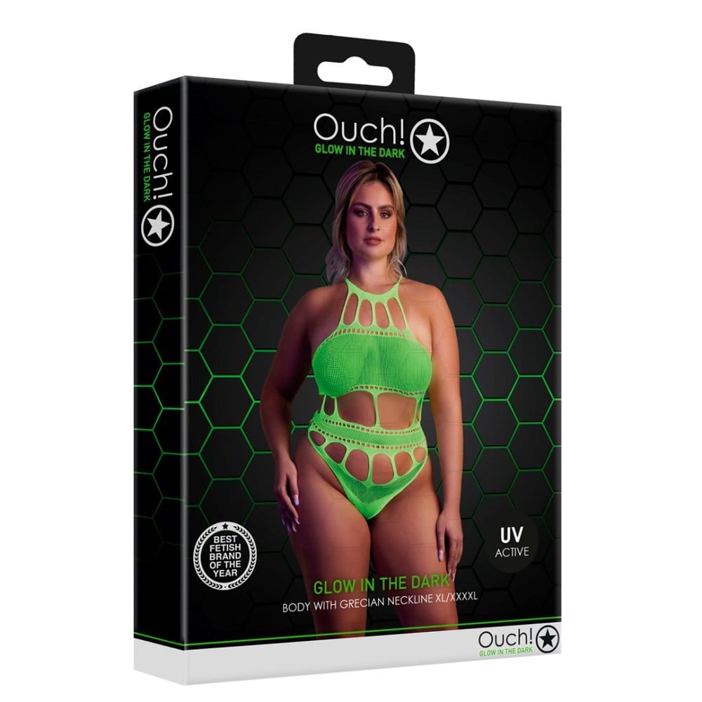 Cut Out Thong Bodysuit Neon Green Plus Size 4 Cut Out Thong Bodysuit Neon Green Plus Size - Image 3