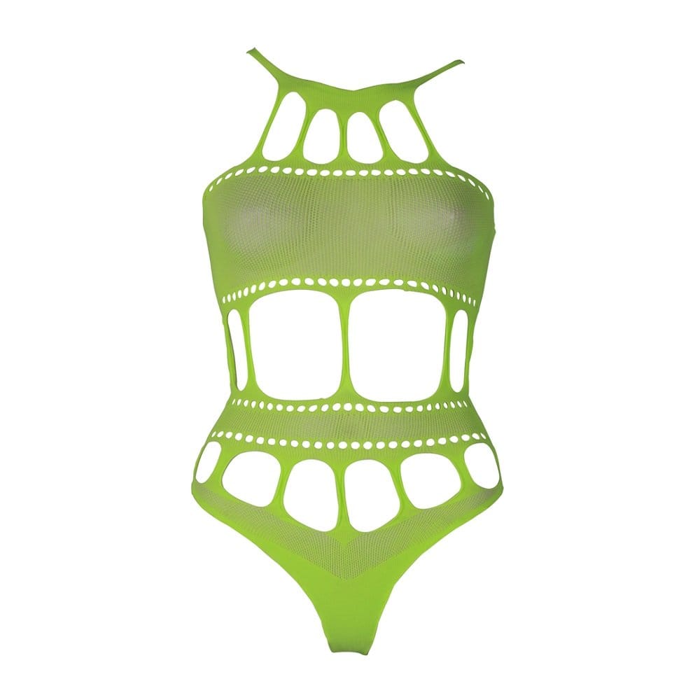 Cut Out Thong Bodysuit Neon Green Plus Size 8 Cut Out Thong Bodysuit Neon Green Plus Size - Image 7