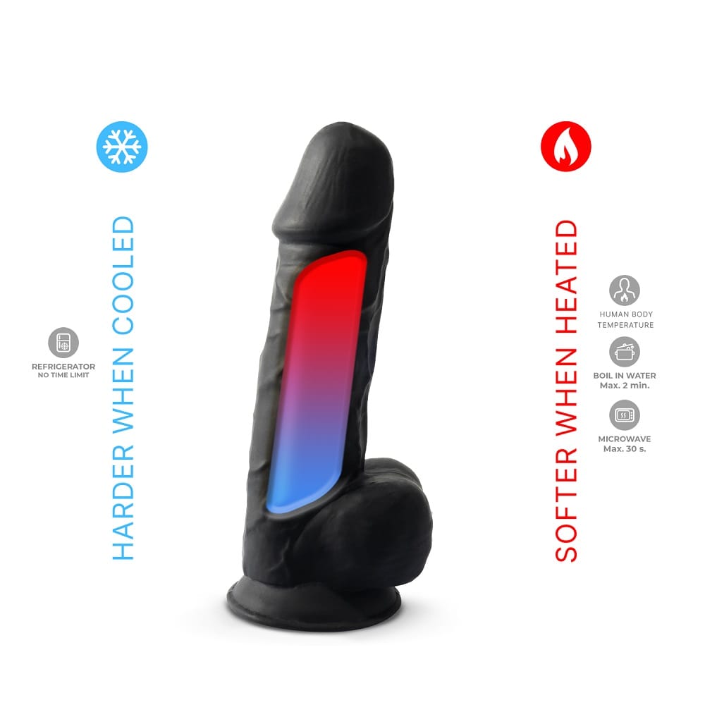 SilexD 8.5 inch Realistic Silicone Dual Density Girthy Dildo with Suction Cup with Balls Black 7 SilexD 8.5 inch Realistic Silicone Dual Density Girthy Dildo with Suction Cup with Balls Black - Image 6