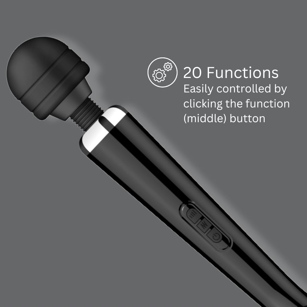 Loving Joy Rechargeable Magic Wand Vibrator Black 5 Loving Joy Rechargeable Magic Wand Vibrator Black - Image 4