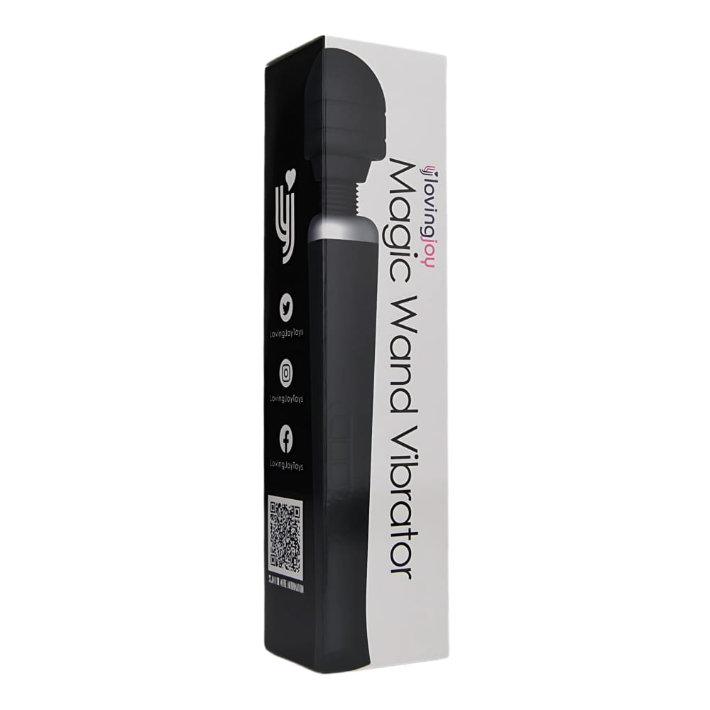 Loving Joy Rechargeable Magic Wand Vibrator Black 9 Loving Joy Rechargeable Magic Wand Vibrator Black - Image 8