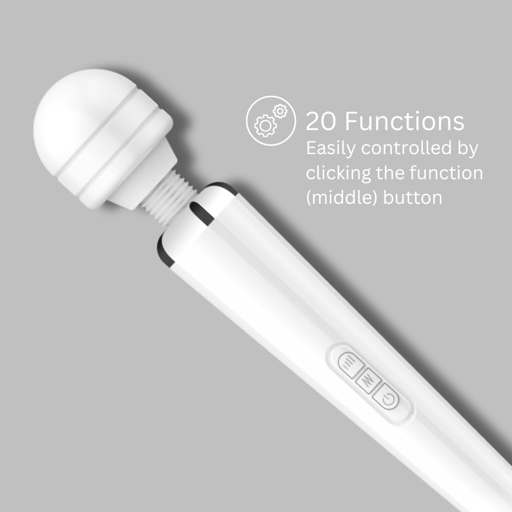Loving Joy Rechargeable Magic Wand Vibrator White 5 Loving Joy Rechargeable Magic Wand Vibrator White - Image 4