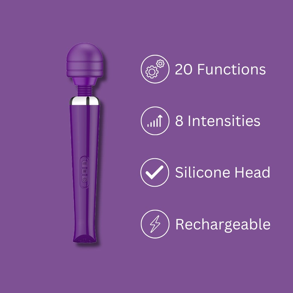 Loving Joy Rechargeable Magic Wand Vibrator Purple 4 Loving Joy Rechargeable Magic Wand Vibrator Purple - Image 3