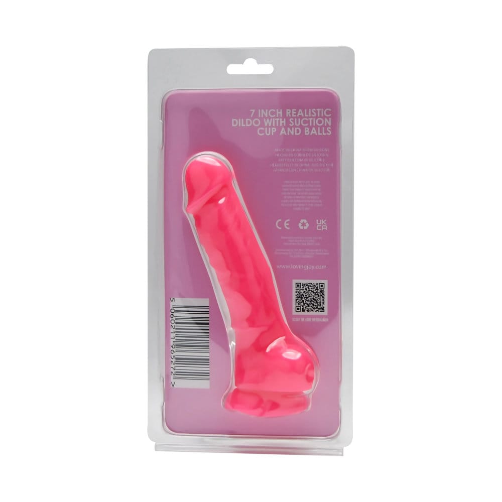 Loving Joy 7 Inch Realistic Silicone Dildo with Suction Cup and Balls Pink 9 Loving Joy 7 Inch Realistic Silicone Dildo with Suction Cup and Balls Pink - Image 8