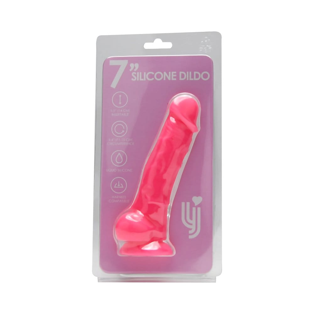 Loving Joy 7 Inch Realistic Silicone Dildo with Suction Cup and Balls Pink 8 Loving Joy 7 Inch Realistic Silicone Dildo with Suction Cup and Balls Pink - Image 7