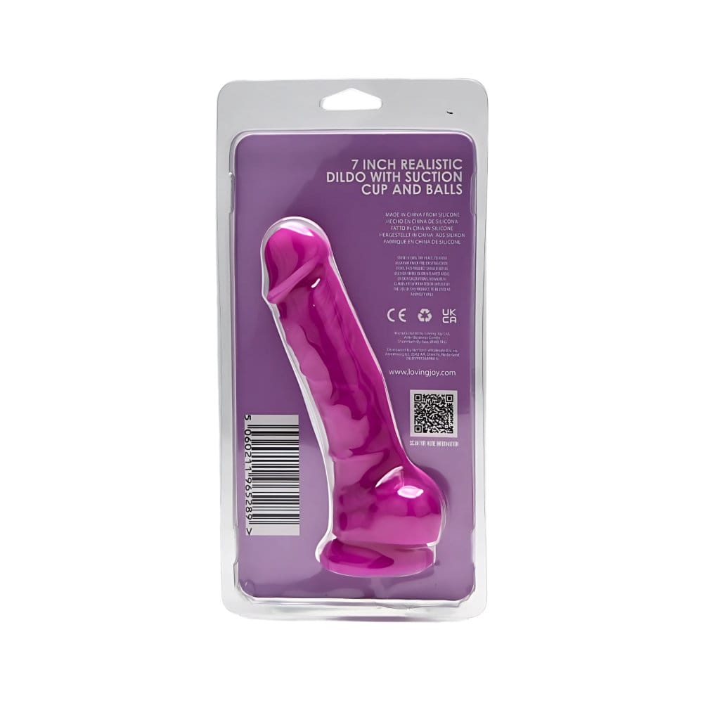 Loving Joy 7 Inch Realistic Silicone Dildo with Suction Cup and Balls Purple 9 Loving Joy 7 Inch Realistic Silicone Dildo with Suction Cup and Balls Purple - Image 8