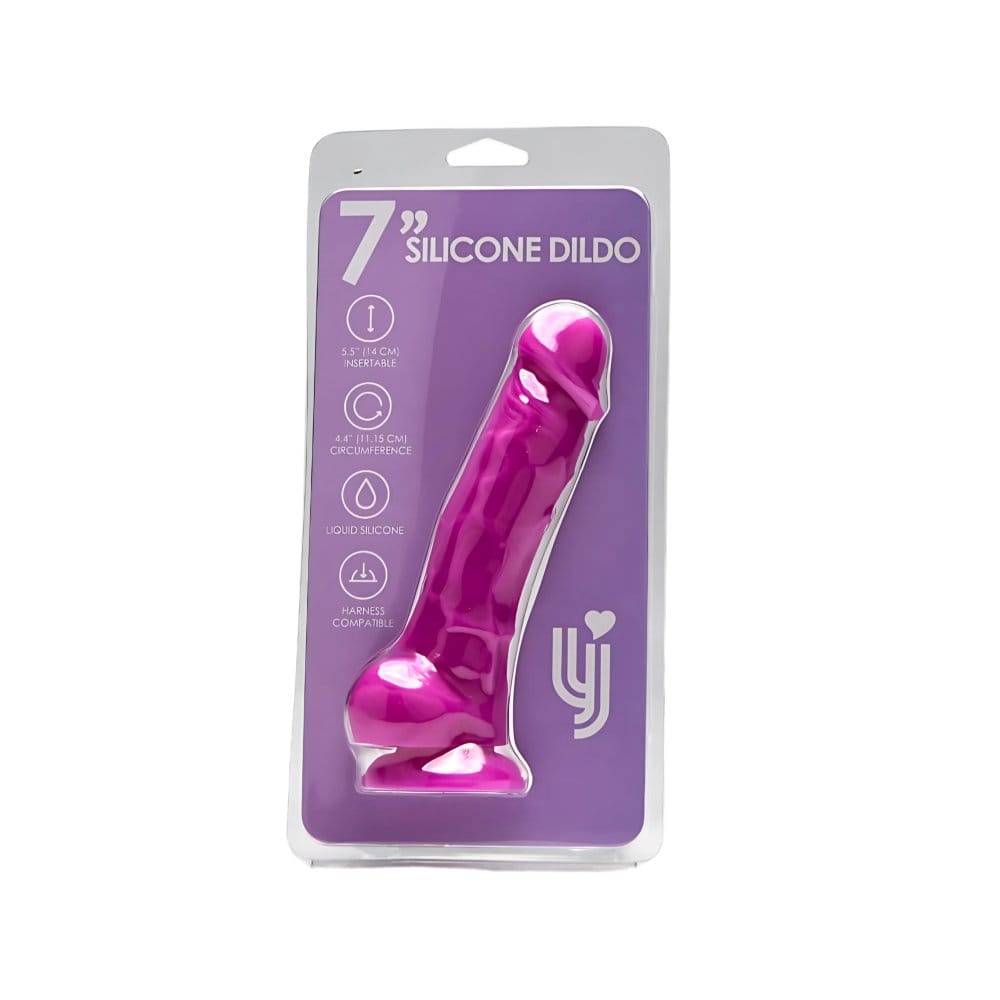 Loving Joy 7 Inch Realistic Silicone Dildo with Suction Cup and Balls Purple 8 Loving Joy 7 Inch Realistic Silicone Dildo with Suction Cup and Balls Purple - Image 7