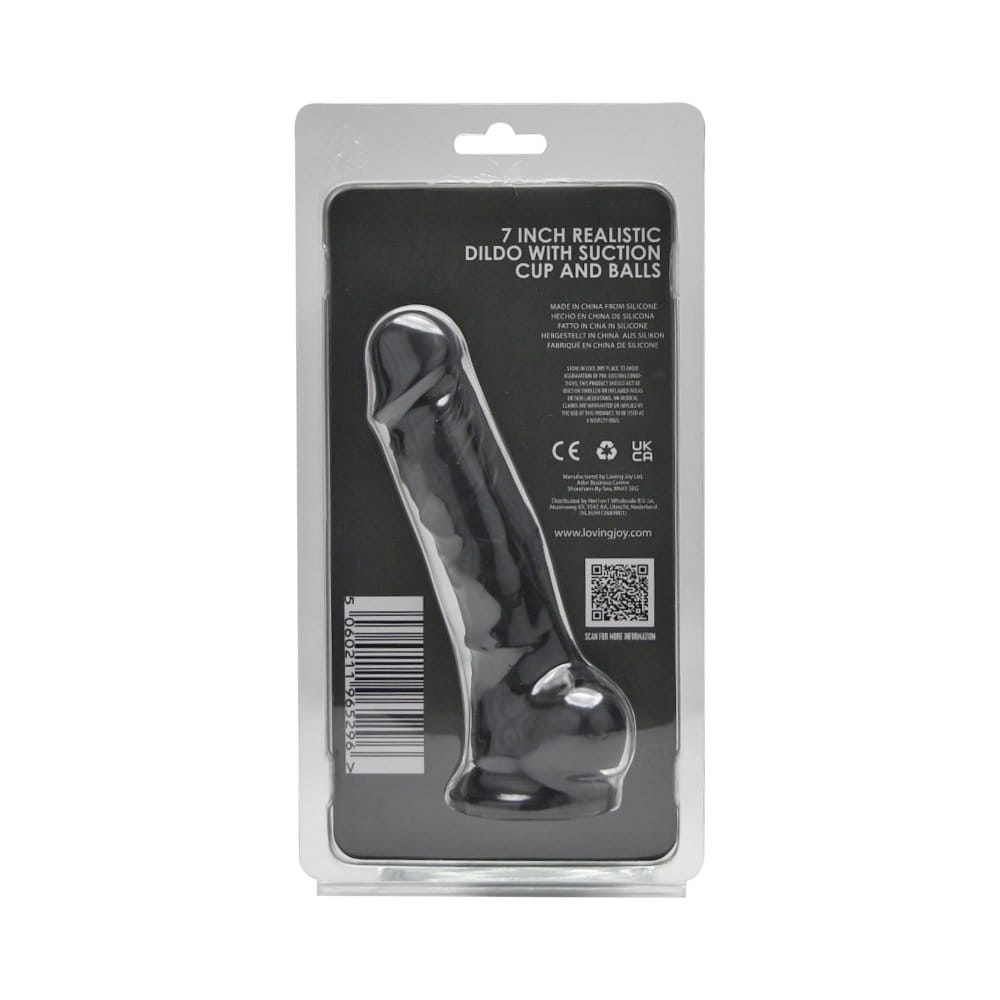 Loving Joy 7 Inch Realistic Silicone Dildo with Suction Cup and Balls Black 9 Loving Joy 7 Inch Realistic Silicone Dildo with Suction Cup and Balls Black - Image 8