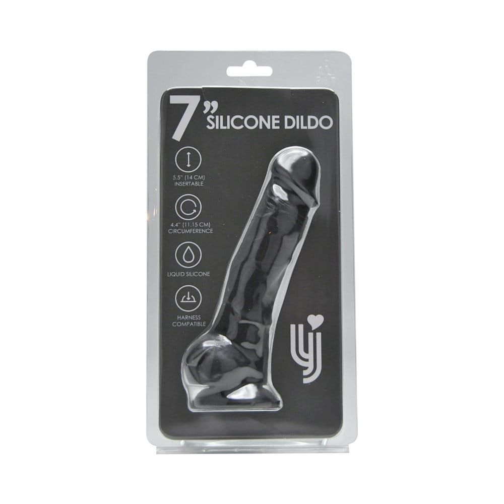 Loving Joy 7 Inch Realistic Silicone Dildo with Suction Cup and Balls Black 8 Loving Joy 7 Inch Realistic Silicone Dildo with Suction Cup and Balls Black - Image 7