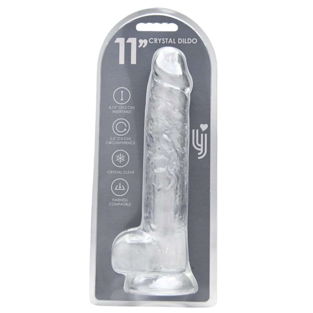 Loving Joy 11 Inch Dildo with Balls Clear 8 Loving Joy 11 Inch Dildo with Balls Clear - Image 7