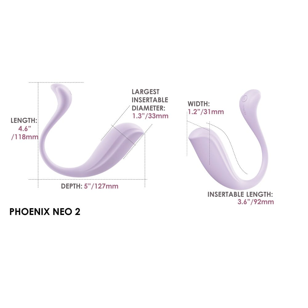 Svakom Phoenix Neo 2 Interactive App Controlled Vibrator Lilac 9 Svakom Phoenix Neo 2 Interactive App Controlled Vibrator Lilac - Image 8