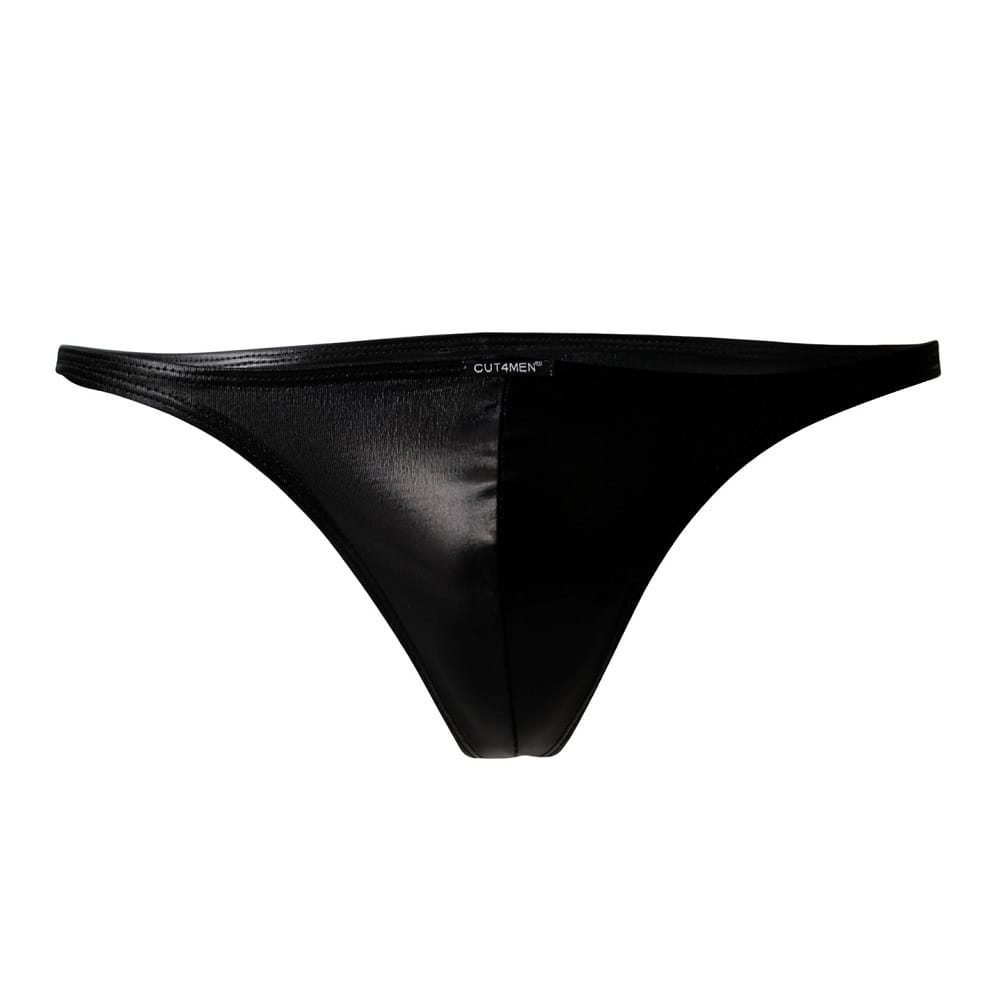 C4M Brazilian Brief Black Leatherette 2 C4M Brazilian Brief Black Leatherette - Image 1