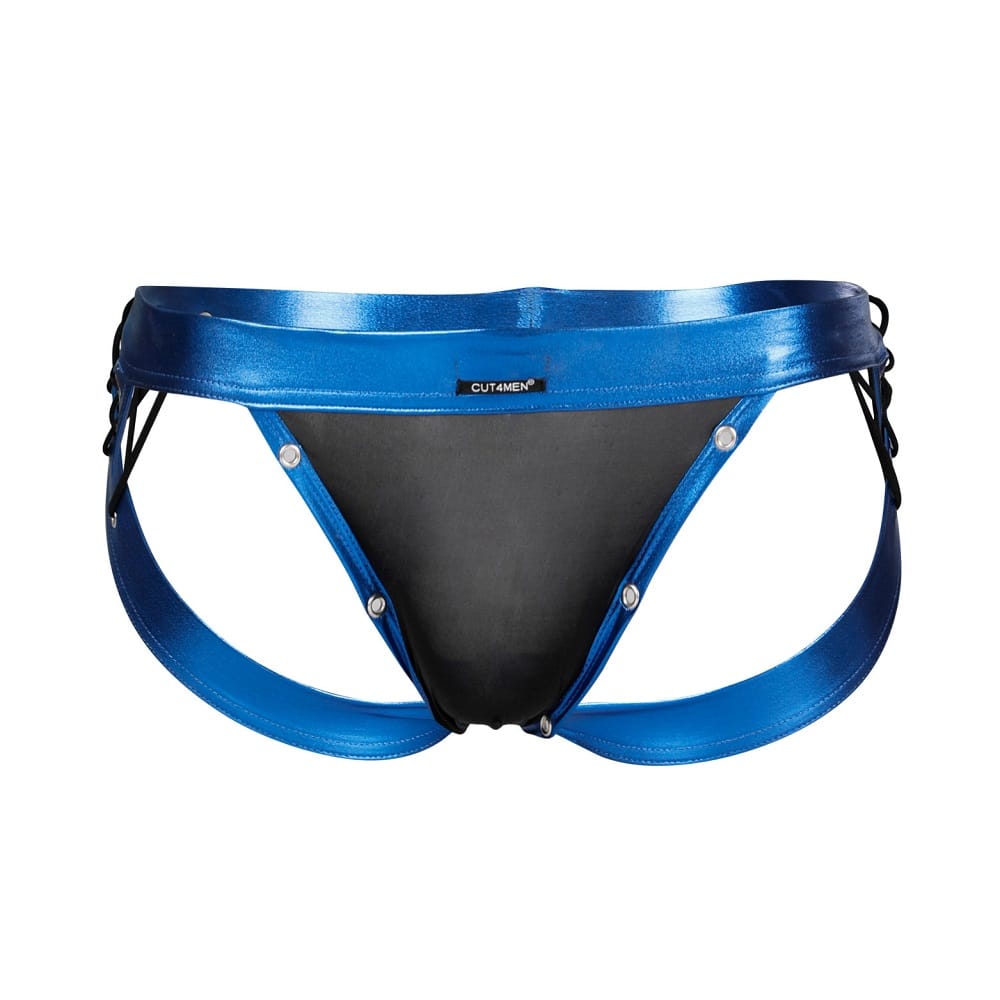 C4M Desire Jockstrap Blue Leatherette 2 C4M Desire Jockstrap Blue Leatherette - Image 1