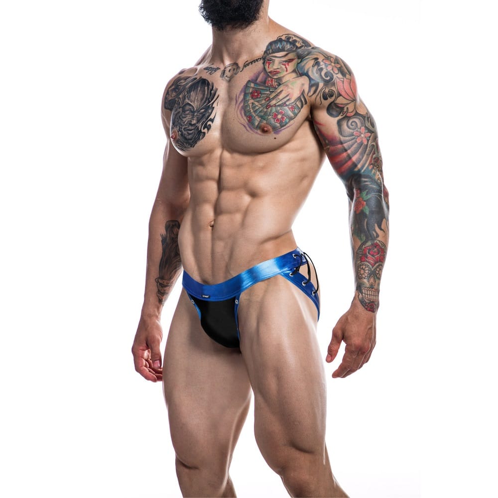 C4M Desire Jockstrap Blue Leatherette 5 C4M Desire Jockstrap Blue Leatherette - Image 4