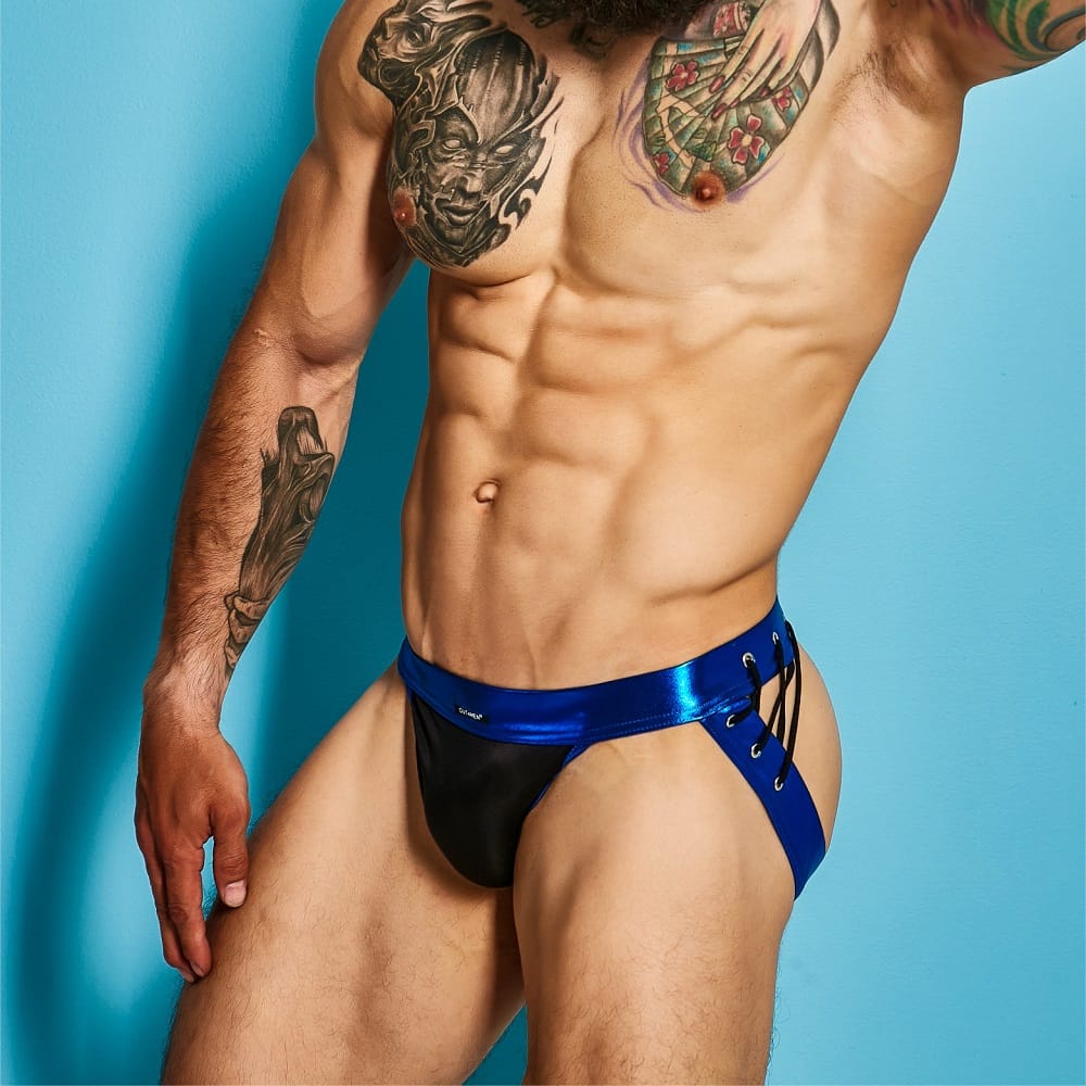 C4M Desire Jockstrap Blue Leatherette 7 C4M Desire Jockstrap Blue Leatherette - Image 6