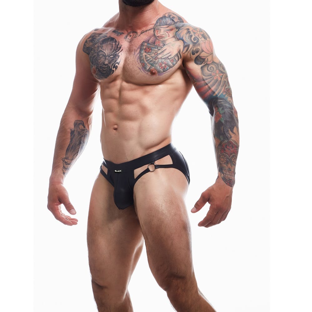 C4M Dungeon Black Leatherette Jockstrap 2 C4M Dungeon Black Leatherette Jockstrap - Image 1
