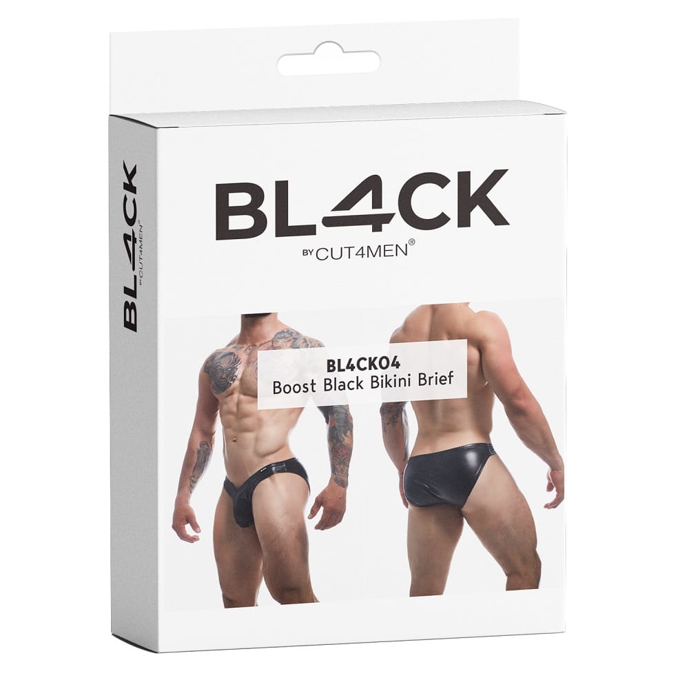 C4M Boost Black Leatherette Bikini Brief 5 C4M Boost Black Leatherette Bikini Brief - Image 4