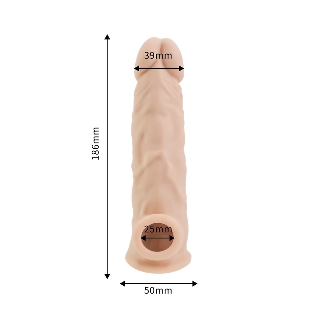 Rev-Sleeves 8.5 Inch Realistic Silicone Penis Extension Sleeve 7 Rev-Sleeves 8.5 Inch Realistic Silicone Penis Extension Sleeve - Image 6